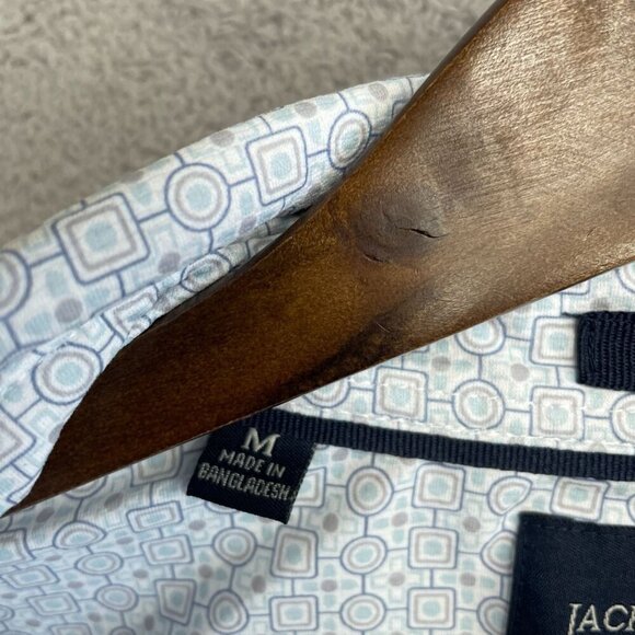 NWOT Jachs New York Men's Size M Geometric Short Sleeve Shirt Button up - Picture 7 of 10